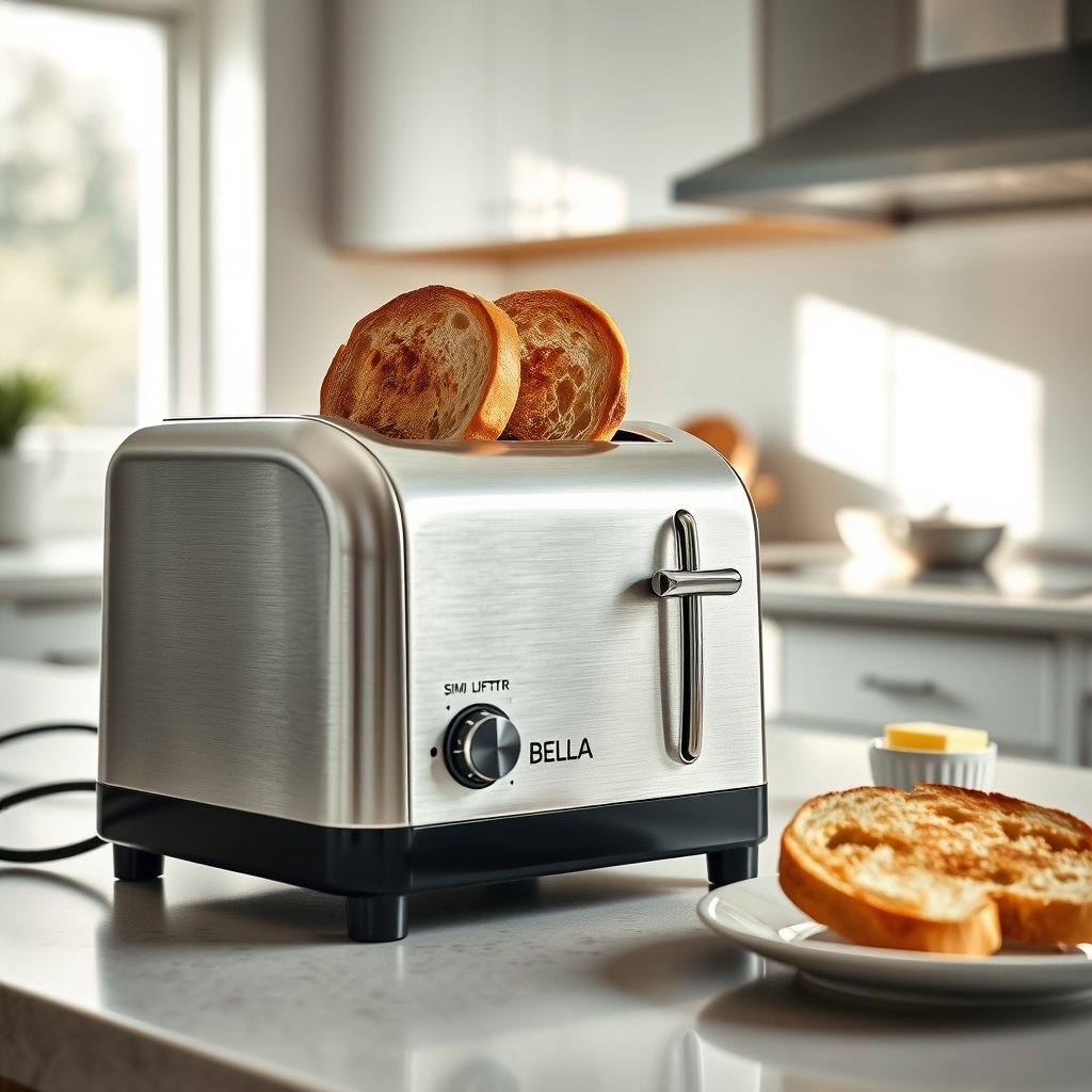 slim toaster in action